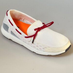 Swims White & Red Mesh Lace-Up Loafers